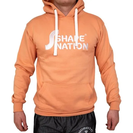 Billig-fitness.dk Hættetrøje Heavy Style - Shapenation (Salmon/Embroidery Logo) -Træningsudstyr Butik DSC00563 28102020