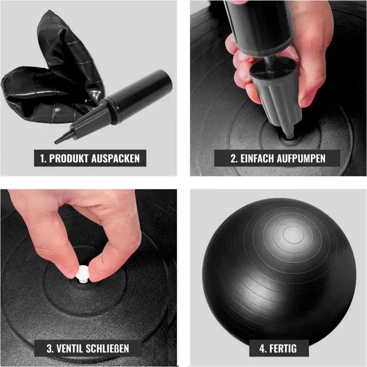 Gorilla Sports Træningsbold 75 Cm - (Black Edition) - Billede 3