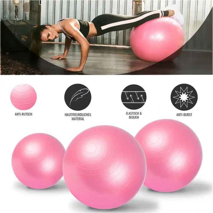 Gorilla Sports Træningsbold 75 Cm - (PINK) - Billede 3