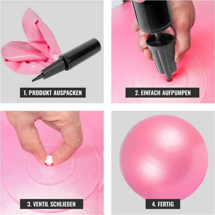 Gorilla Sports Træningsbold 65 Cm - (PINK) - Billede 5