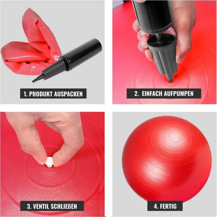 Gorilla Sports Træningsbold 55 Cm - (RØD) - Billede 3