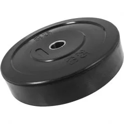 Gorilla Sports Black Bumper Plate - 25 Kg (50 Mm)