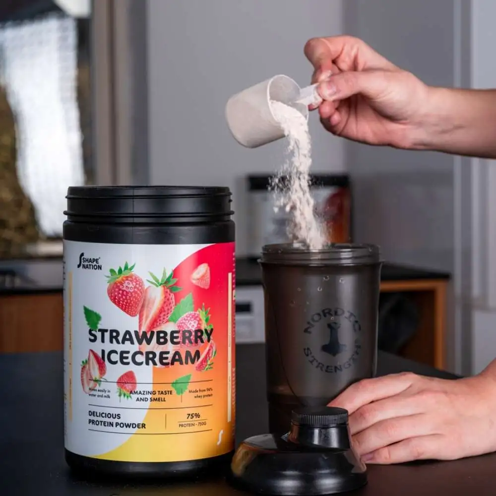 Billig-fitness.dk Proteinpulver 3-pak Med Jordbærsmag - Shapenation (3 X 750 G) - Billede 2