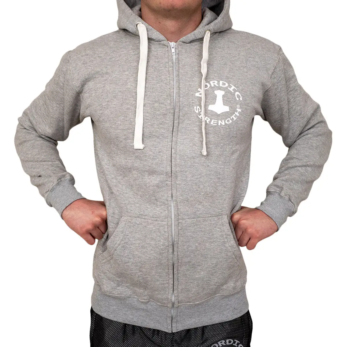 Billig-fitness.dk Hættetrøje Zipper Style - Nordic Strength (Grey) - Billede 2