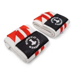 Billig-fitness.dk Håndledsstøtte Rød/hvid (Bomuld Og Elastan)