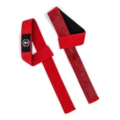 Billig-fitness.dk Straps I Rød Med Sort Gummigreb - Nordic Strength