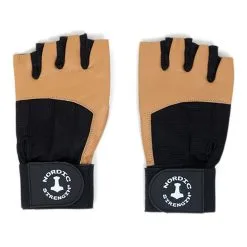 Billig-fitness.dk Træningshandsker M. Støtte & åndbar Håndryg (Brunt Læder)